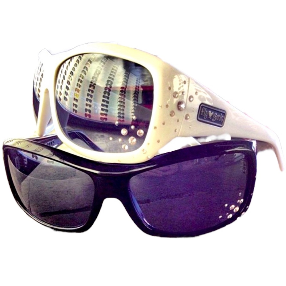 Beautifully Embellished Snow Fly FlyGirl Sunnies🖤 - Picture 10 of 10